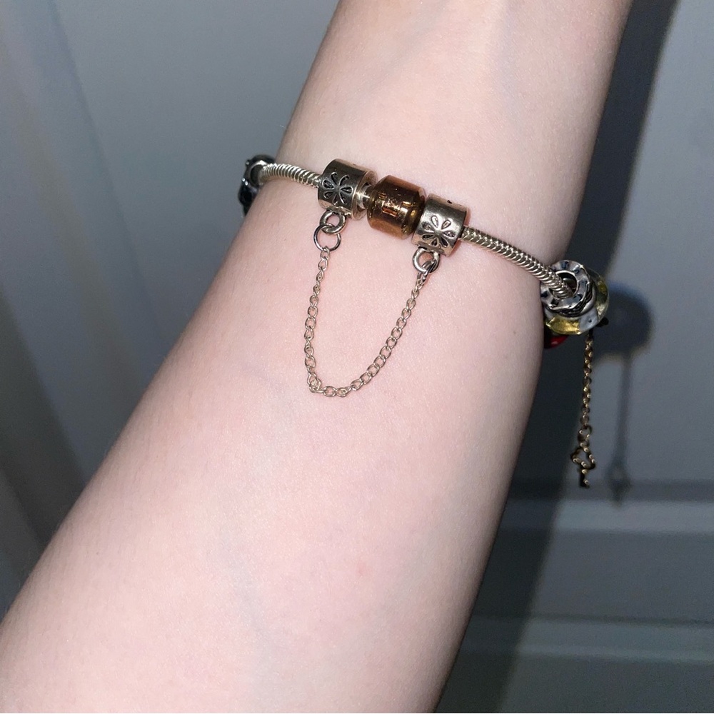 Pandora Style Silver Love Charm Bracelet - Picture 5 of 6